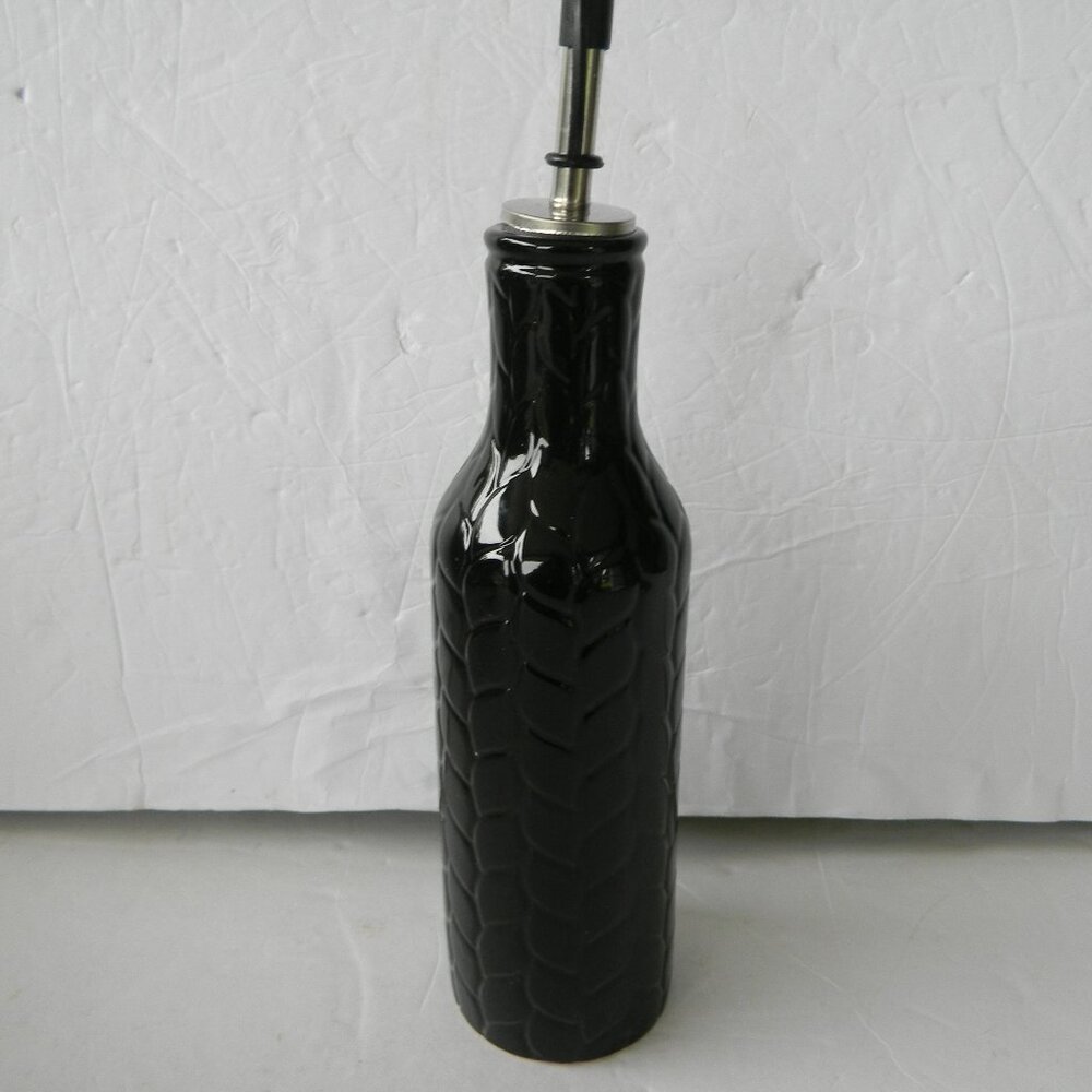 NEW TEMP-TATIONS WOODLAND BLACK OIL/VINEGAR BOTTLE W/LID